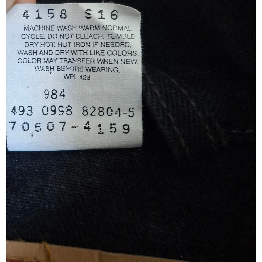 Vintage 90s Levi's 70507-4159 Denim Trucker Jacket Mens Large Black Cotton